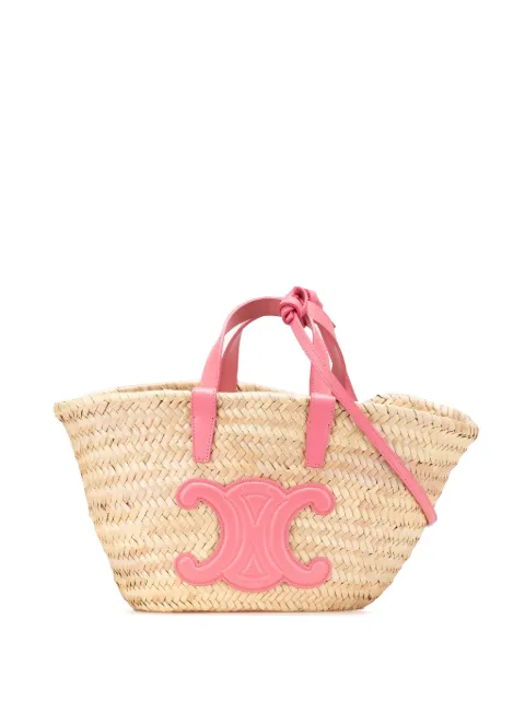 Céline Pre-Owned 2022 Small Raffia Triomphe Panier Tote satchel