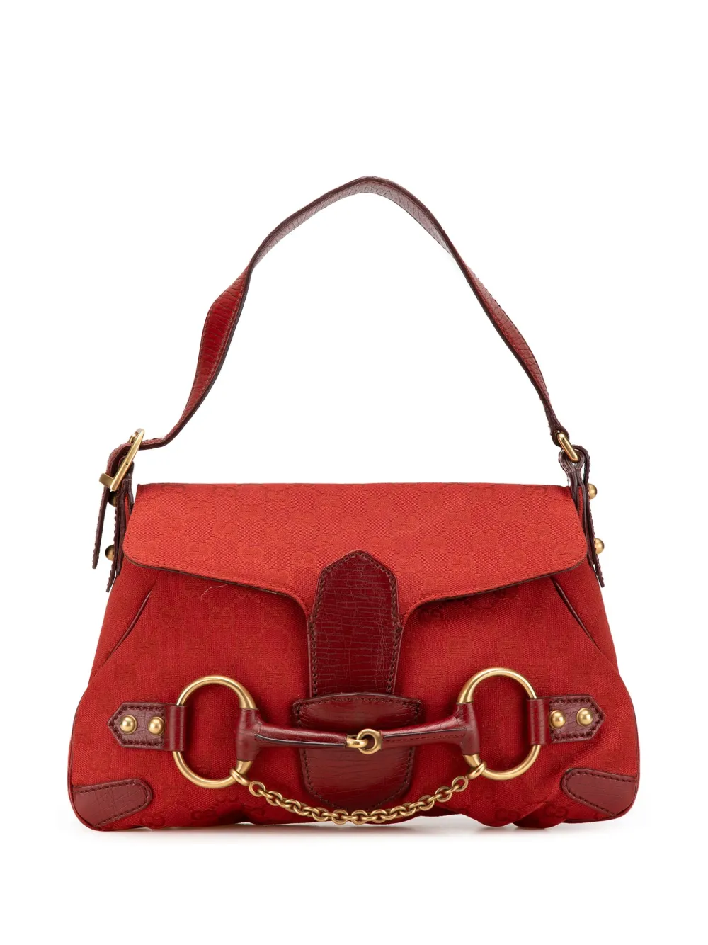 Pre-owned Gucci 2000-2015 Gg Canvas Horsebit Shoulder Bag