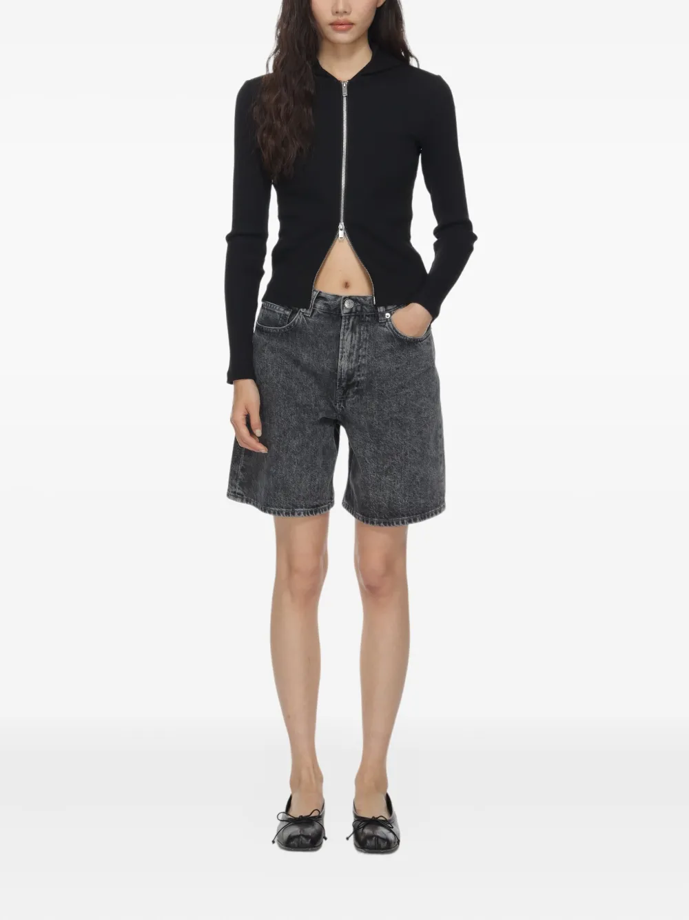 SAMSOE Sashelly denim shorts Grijs