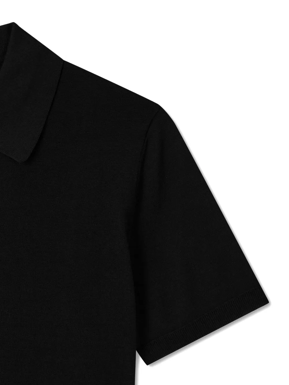 Man On The Boon. Gebreid poloshirt Zwart