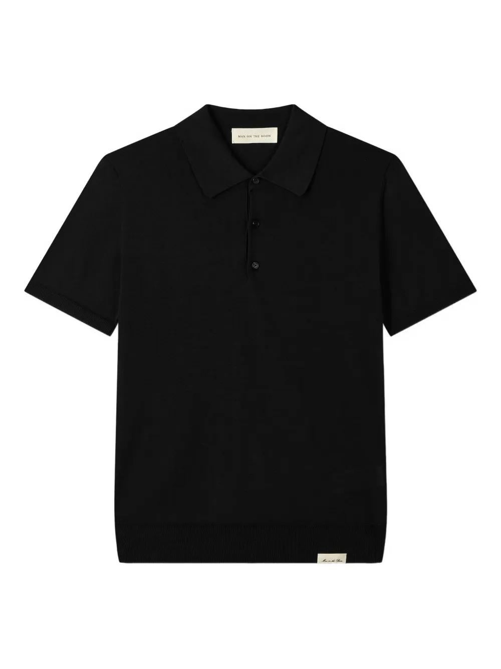 Man On The Boon. playera tipo polo tejida | negro | Image 1