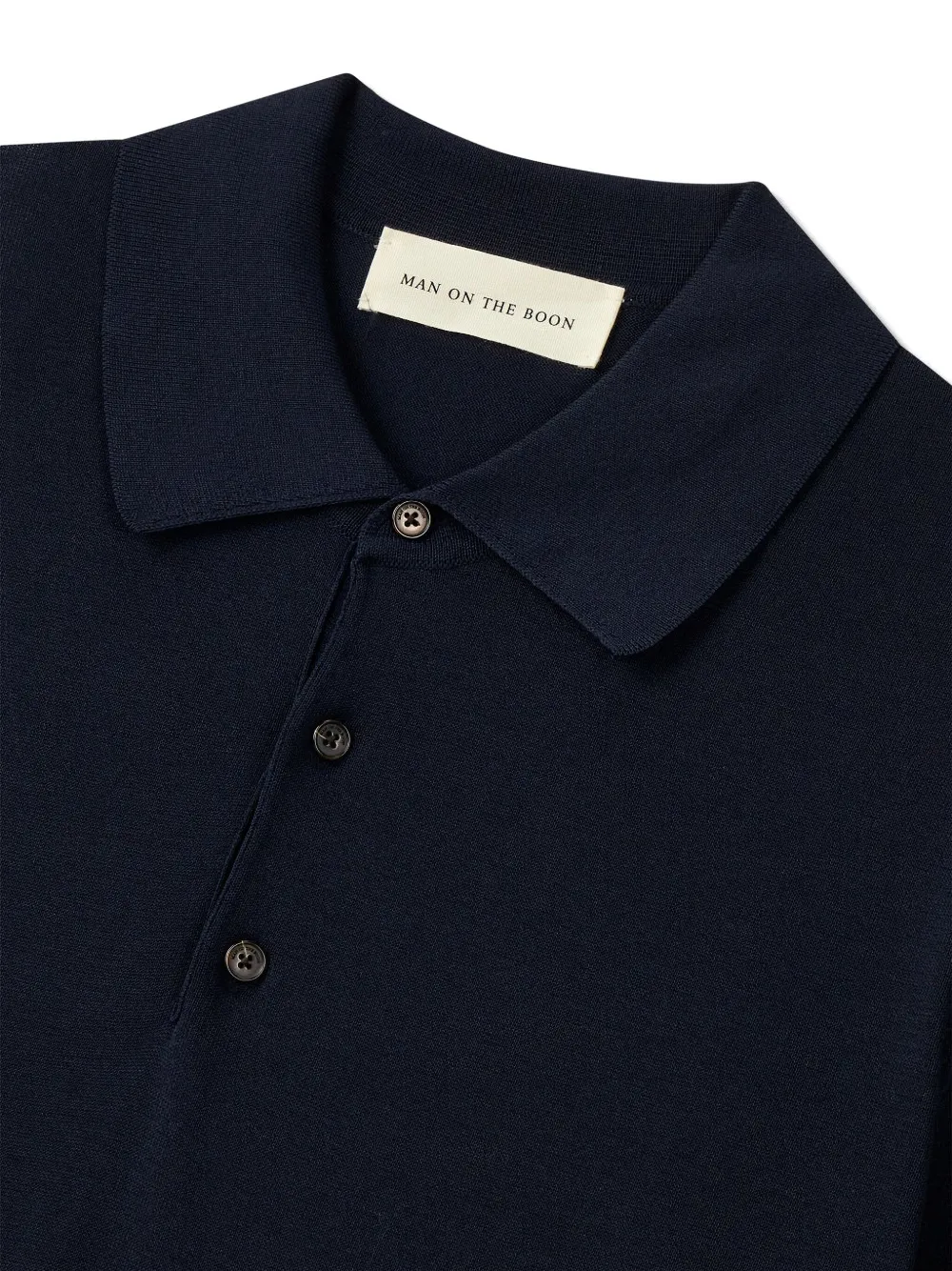 Man On The Boon. Gebreid poloshirt Blauw