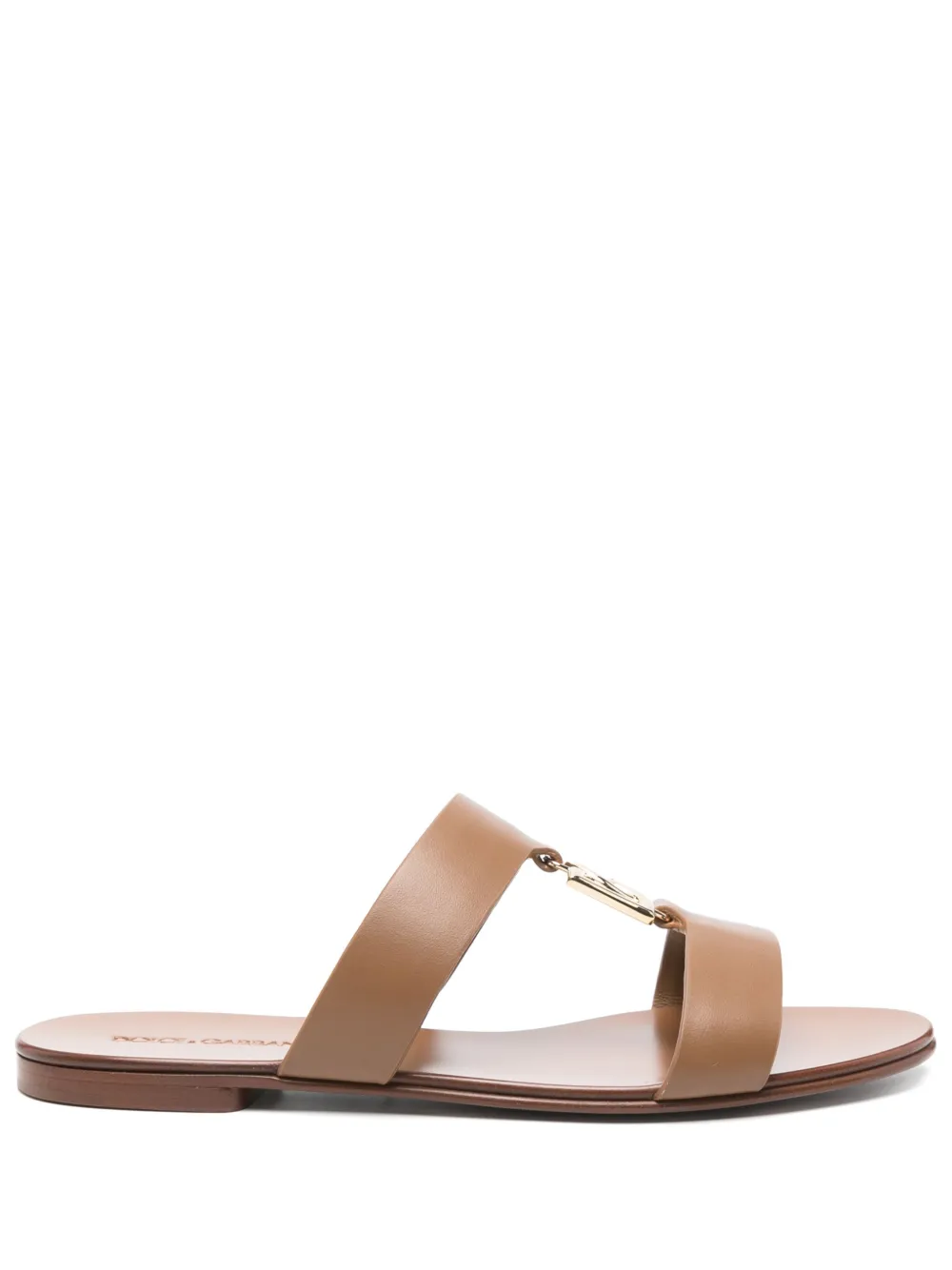 Dolce & Gabbana leather slides | Brown | Image 1