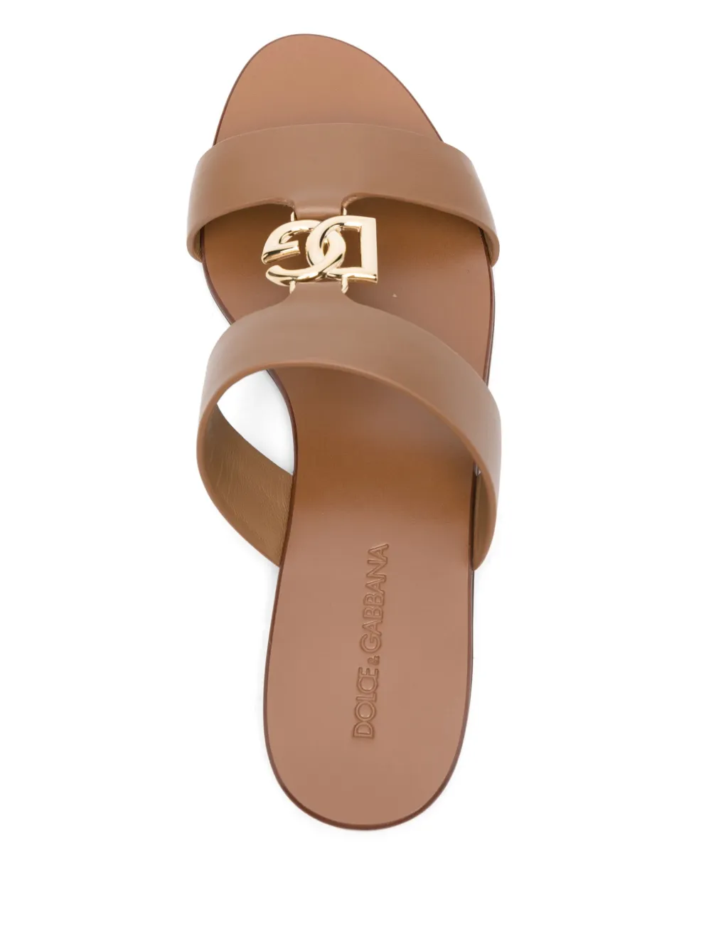Dolce & Gabbana leather slides Brown