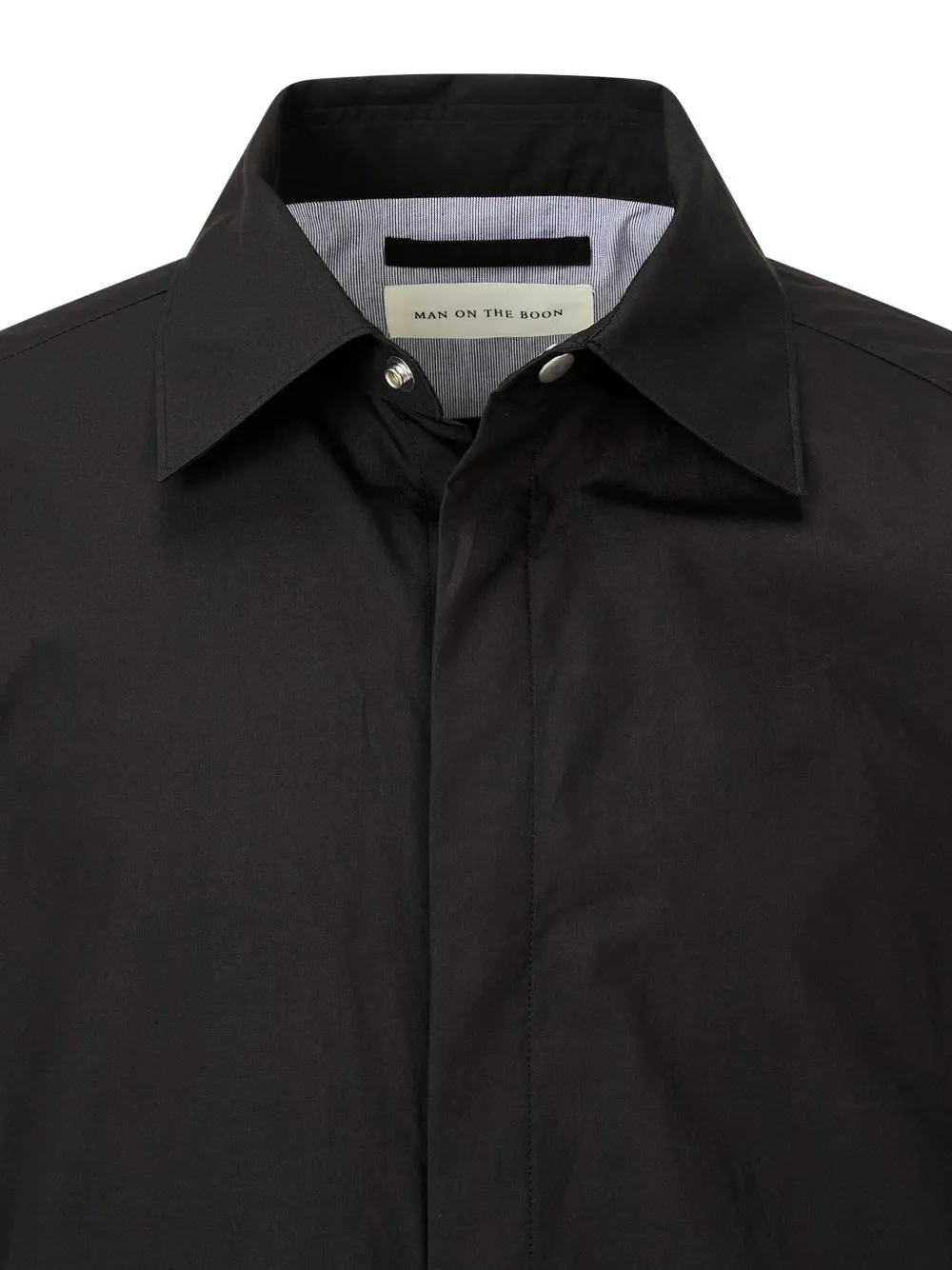 Man On The Boon. Katoenen shirtjack Zwart