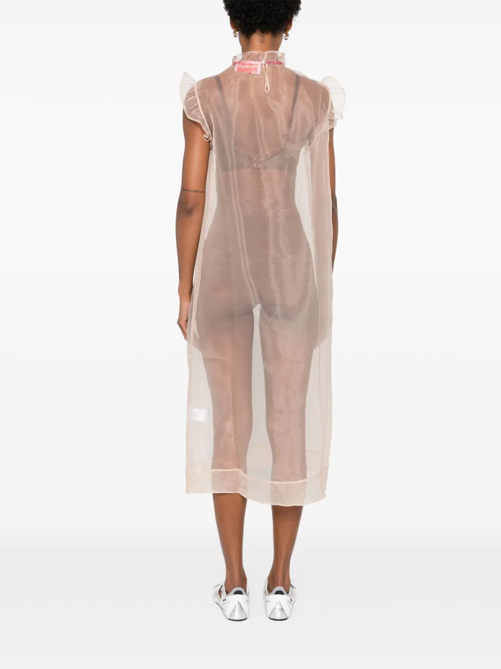 Fiorucci Semi-doorzichtige midi-jurk Beige
