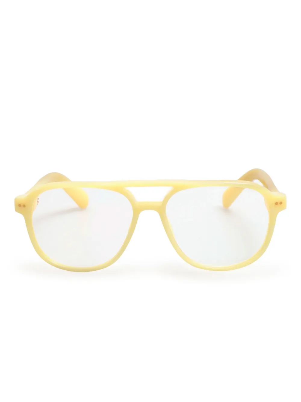 Jacquemus Bril met piloten montuur Geel