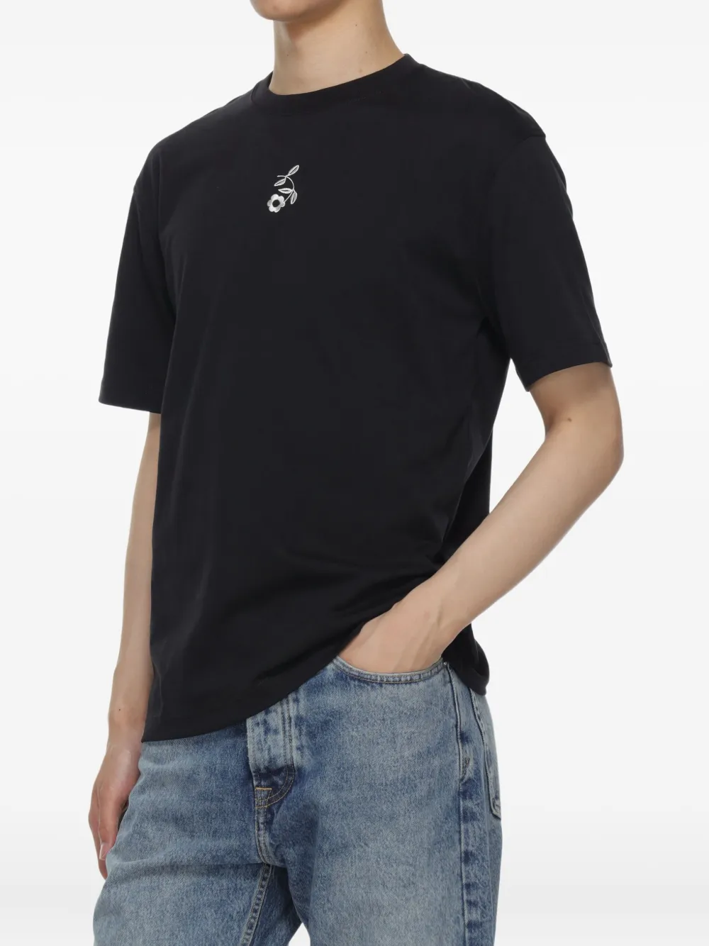 SAMSOE T-shirt met bloemenprint Zwart