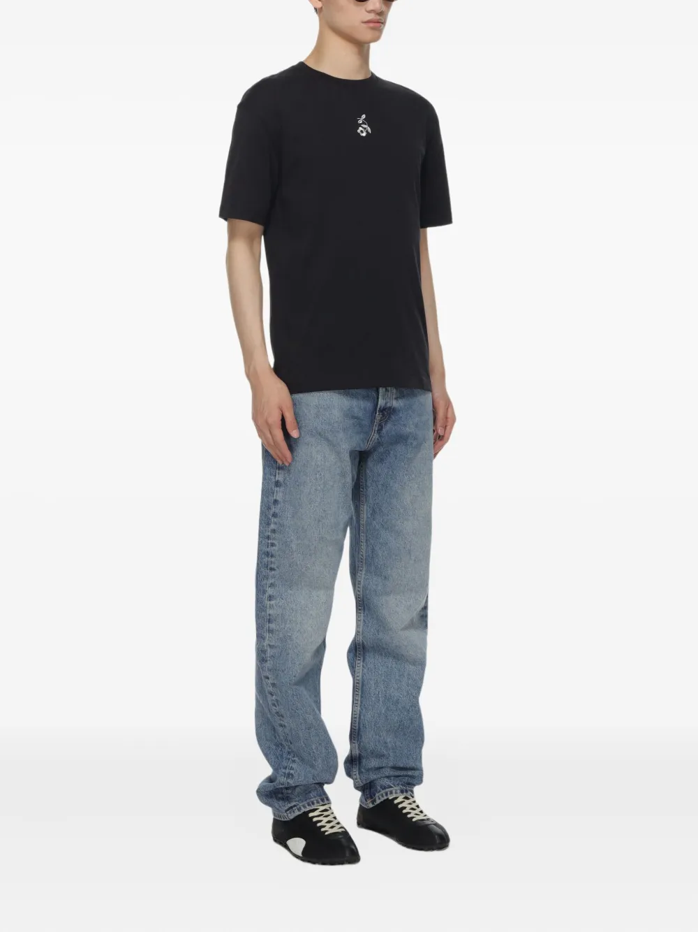 SAMSOE T-shirt met bloemenprint Zwart