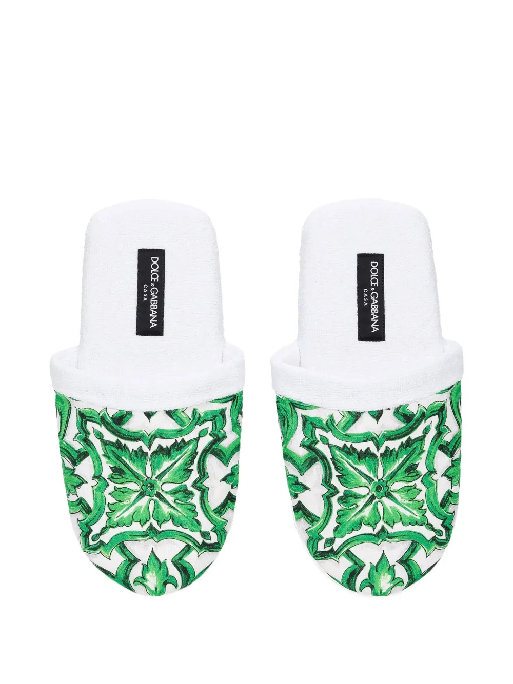 Dolce & Gabbana Mediterraneo-print Slippers In Green