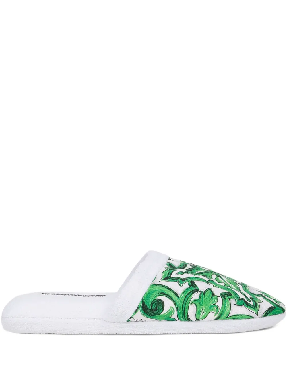 Dolce & Gabbana Mediterraneo-print Slippers In Green