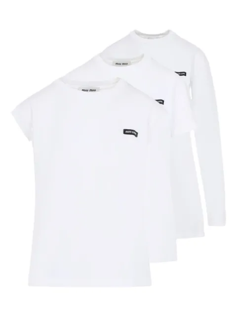 Miu Miu logo-embroidered T-shirt (set of three)