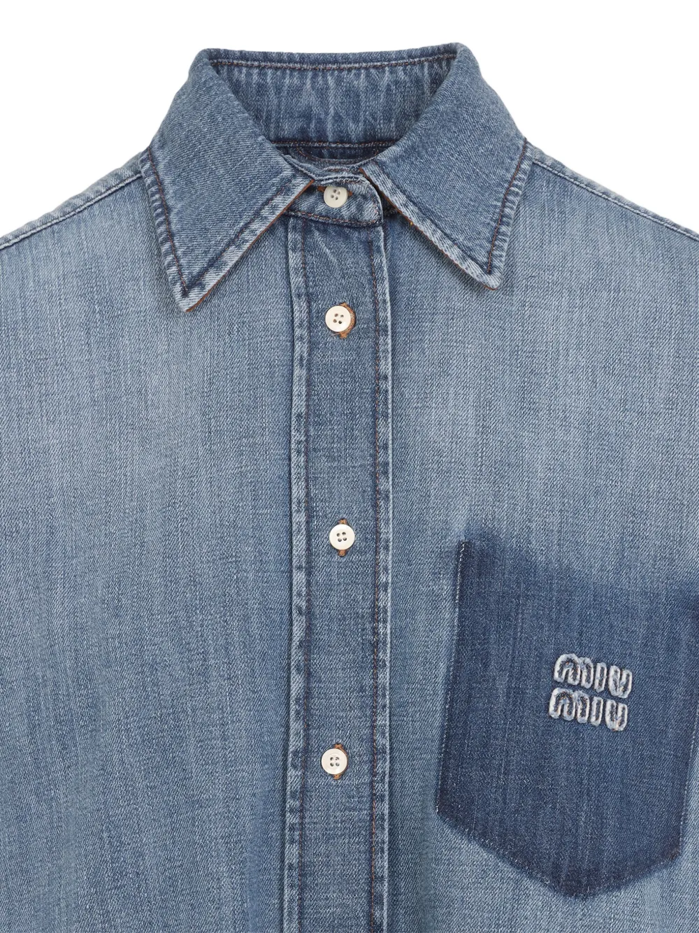 Miu Blouse met logopatch Blauw