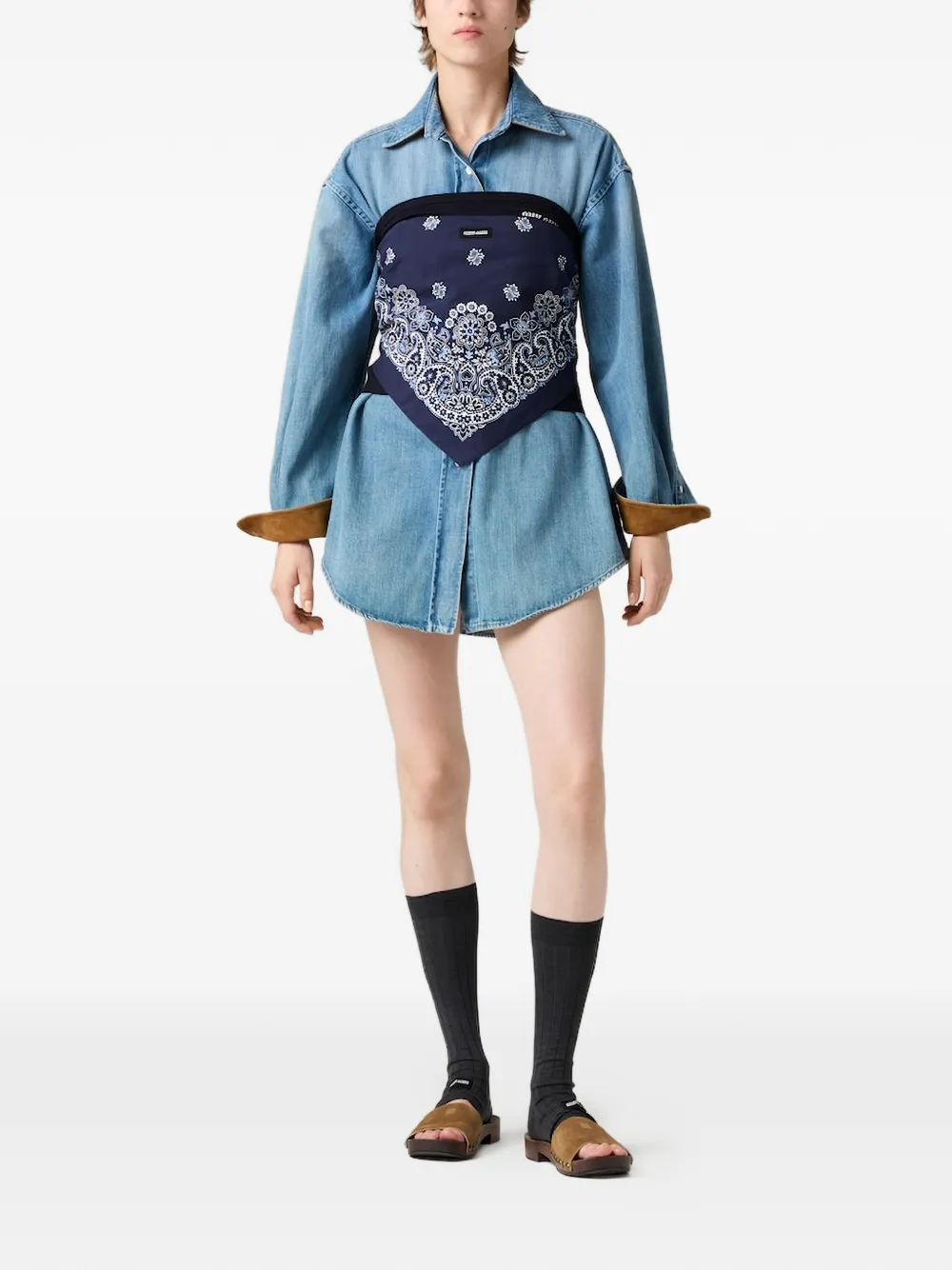 Miu Blouse met logopatch Blauw