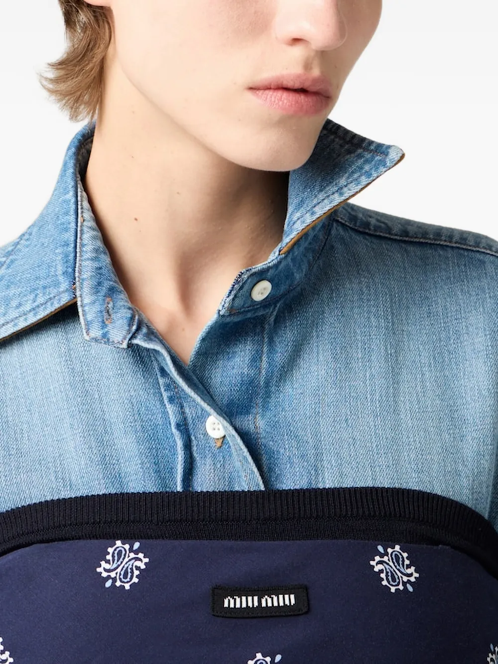 Miu Blouse met logopatch Blauw