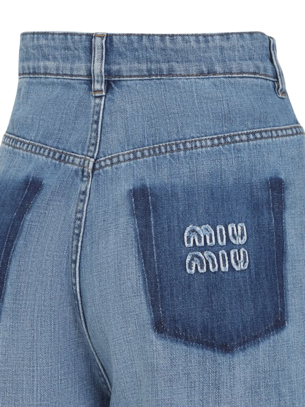 Miu Jeans met logo-applicatie Blauw