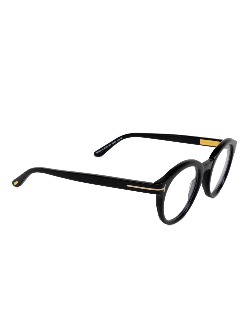 TOM FORD Eyewear Bril met rond montuur en logodetail Zwart