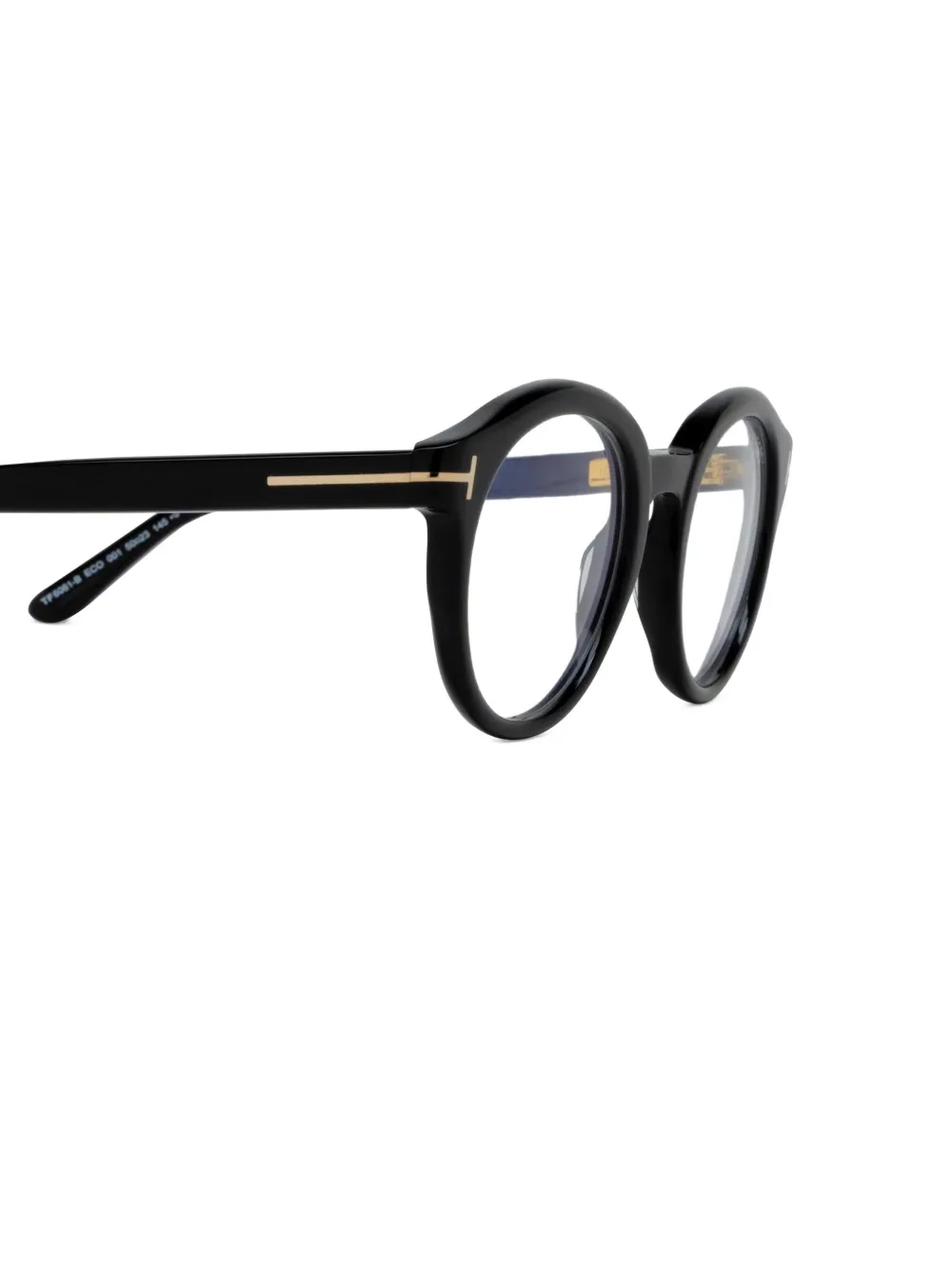 TOM FORD Eyewear Bril met rond montuur en logodetail Zwart