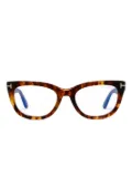 TOM FORD Eyewear tortoiseshell-pattern cat-eye frame glasses - Brown