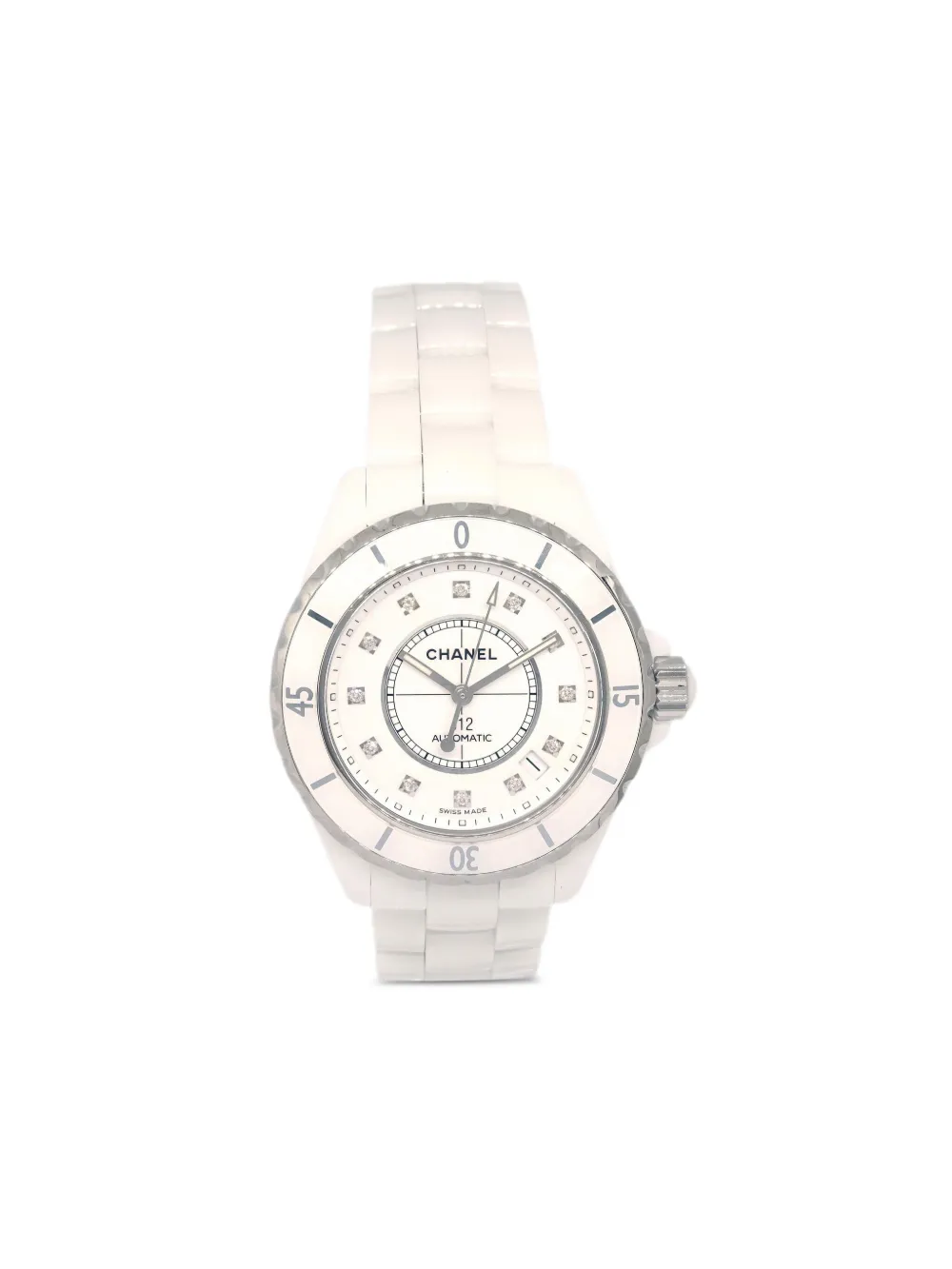 CHANEL Pre-Owned 2000s セラミック J12 39mm - ホワイト CHANEL Pre-Owned 2000s セラミック J12 39mm - ホワイト