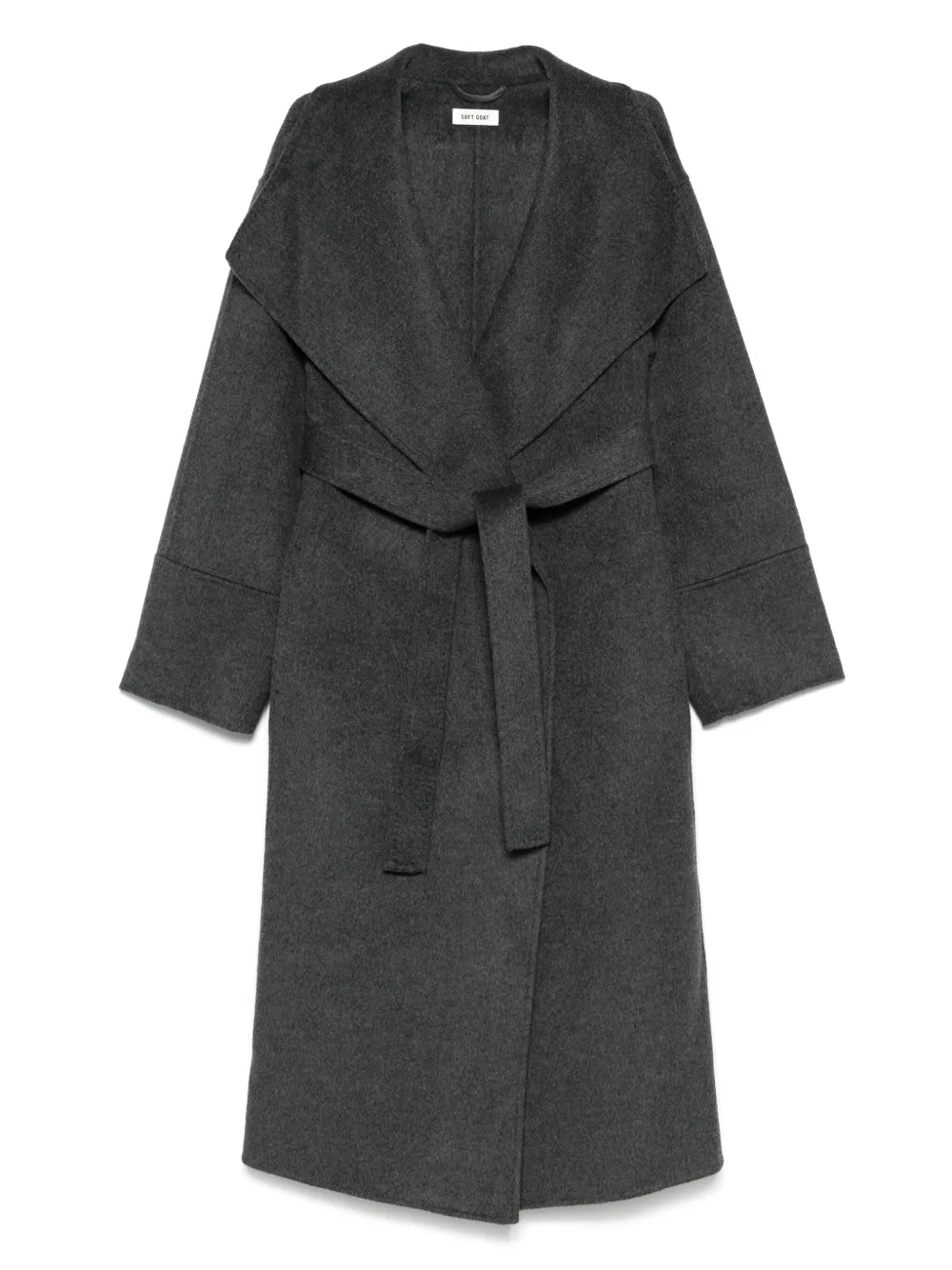 Soft Goat belted coat | Grey | Image 1