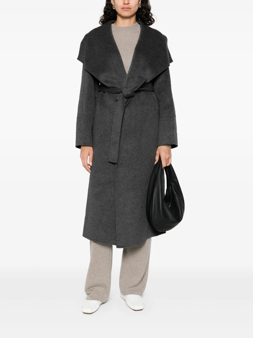 Soft Goat belted coat | Single Breasted Coats | Image 2