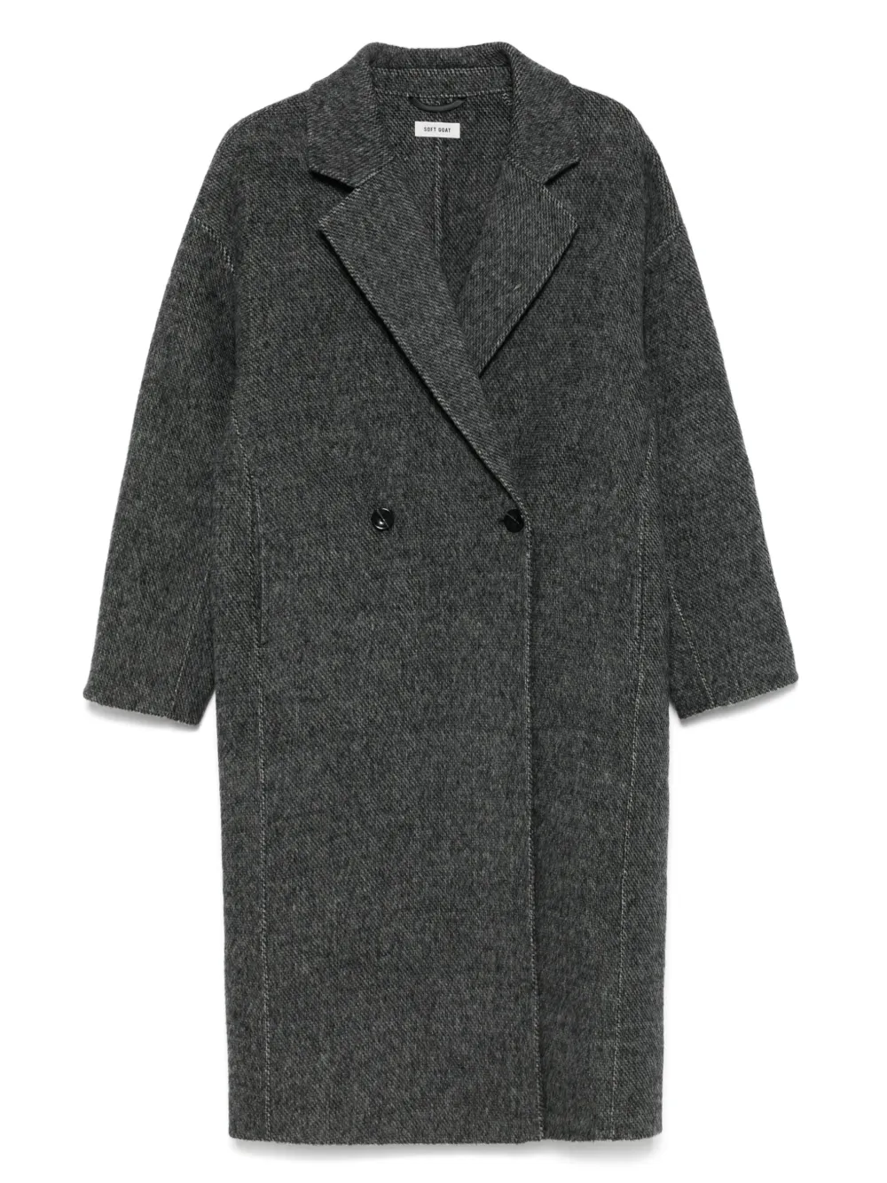 Soft Goat double-breasted coat | Grey | Image 1