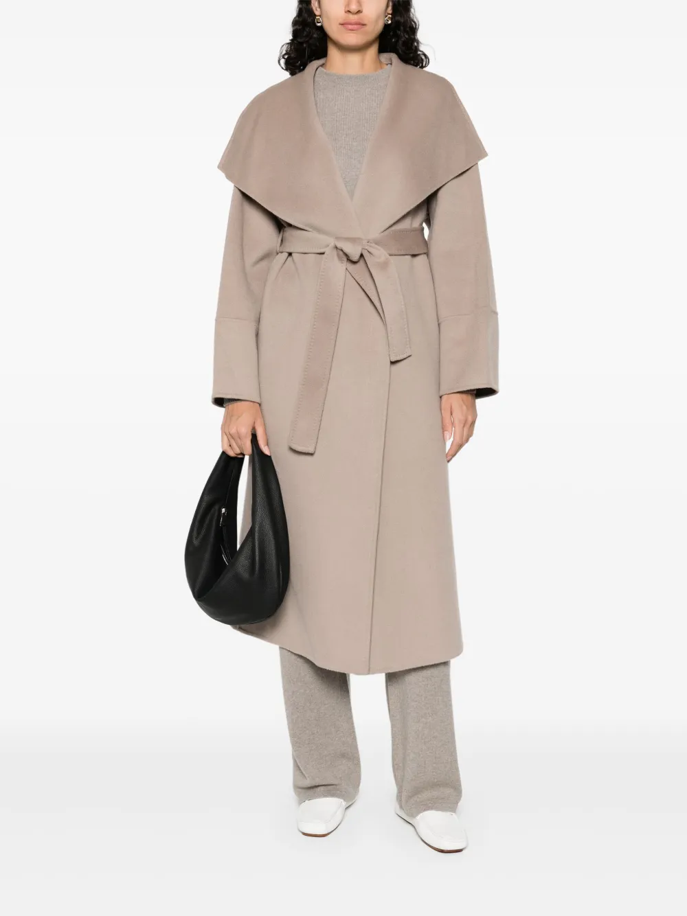 Soft Goat belted coat | Single Breasted Coats | Image 2