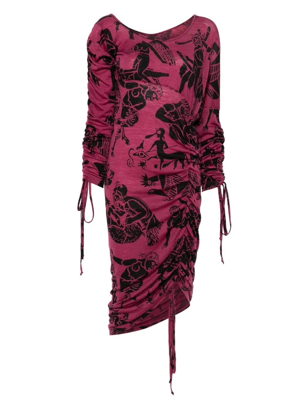 2000s graphic-print midi dress