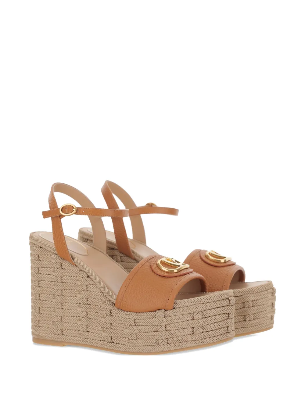 Valentino Garavani 120mm Vlogo-plaque espadrilles Brown