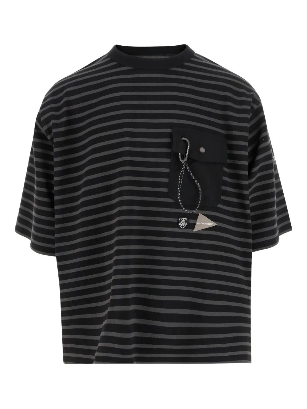 and Wander striped T-shirt | Black | Image 1