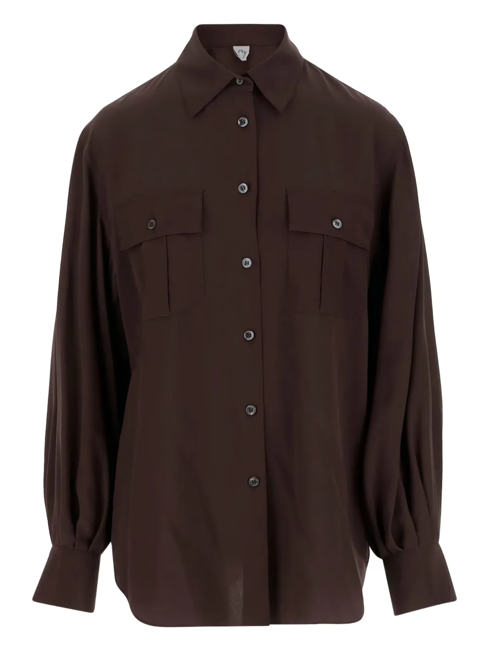 ASPESI silk crepe-de-chine shirt | Brown | Image 1