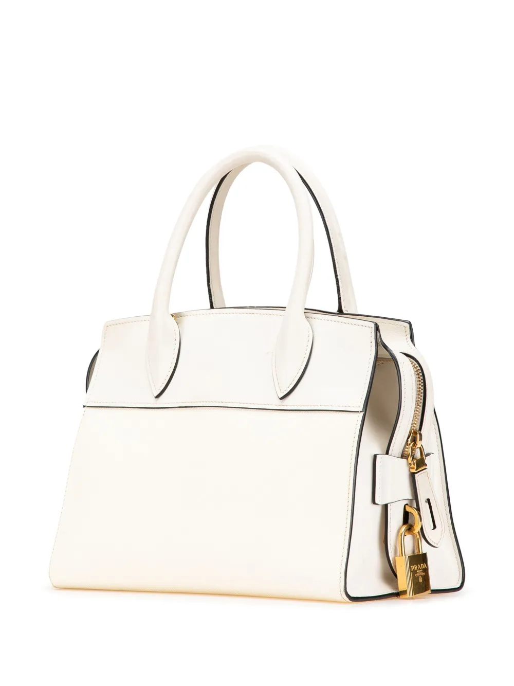 Pre-owned Prada 2010-2024 Saffiano And City Calf Esplanade Satchel