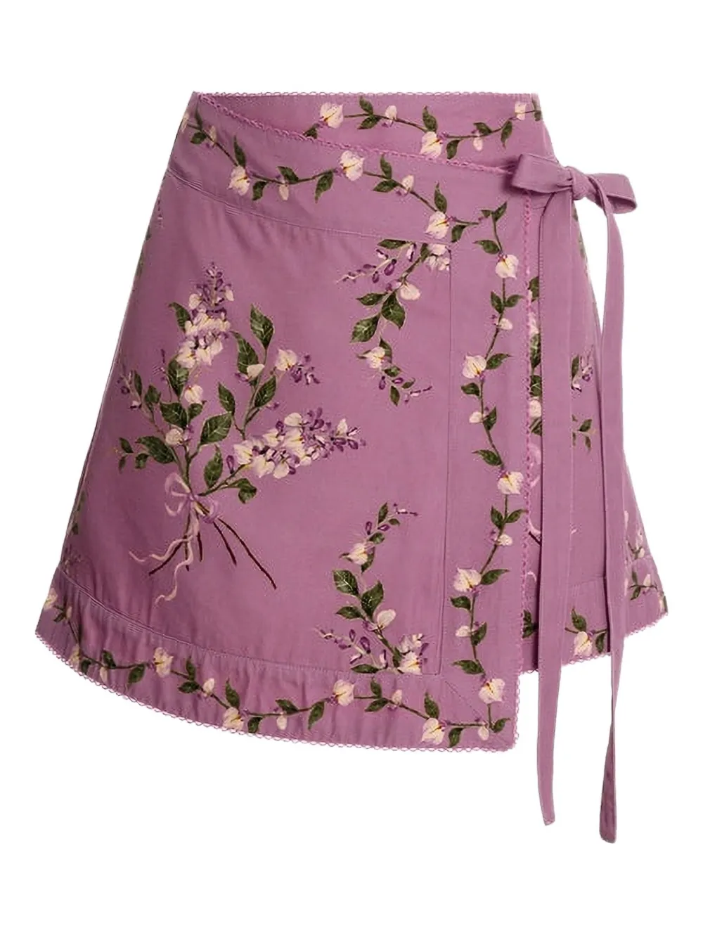 Agua By Agua Bendita Luna Wisteria floral mini skirt | Pink | Image 1