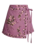 Agua By Agua Bendita Luna Wisteria floral mini skirt - Pink