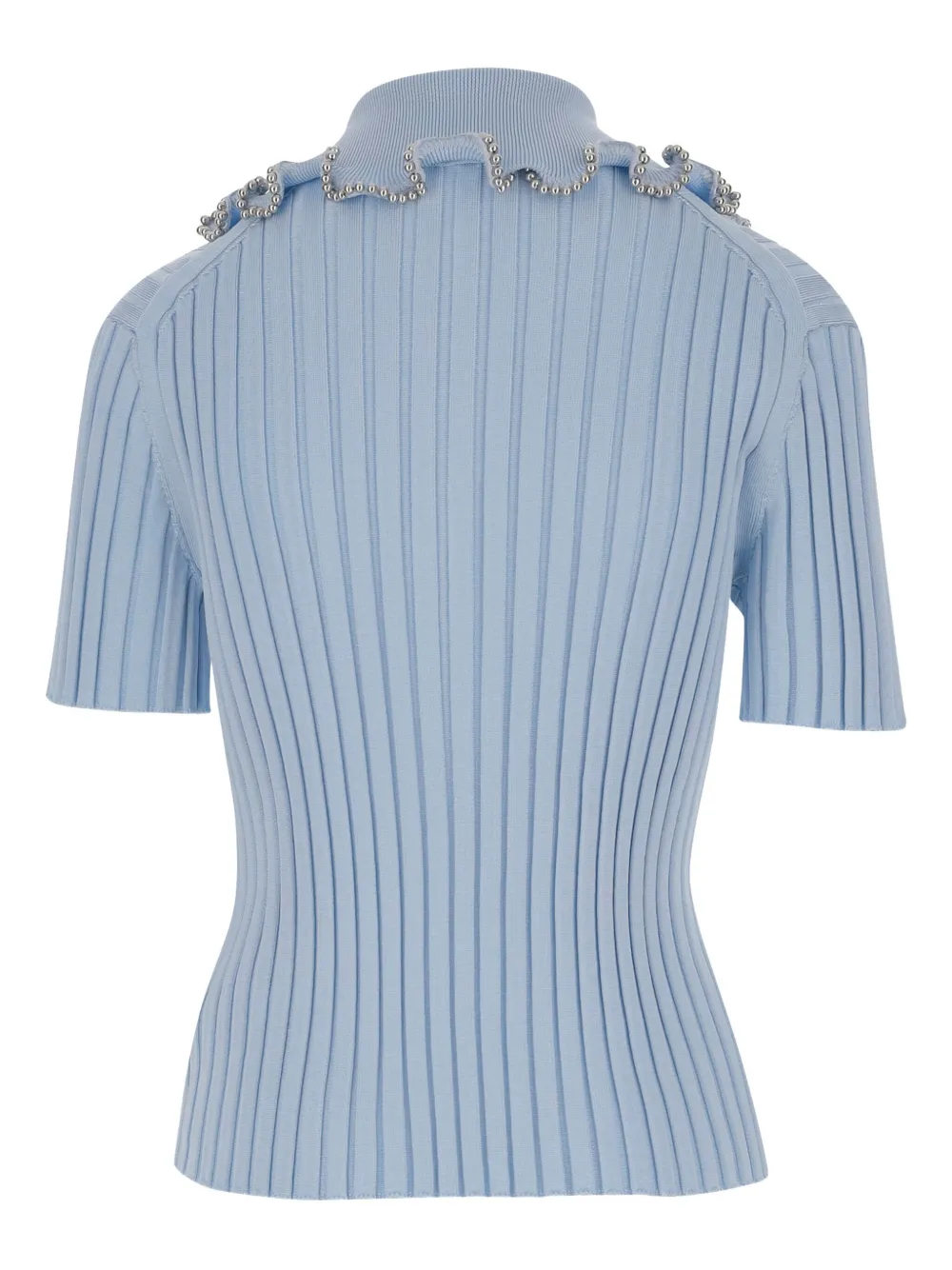 Jil Sander ribbed polo top - Blauw