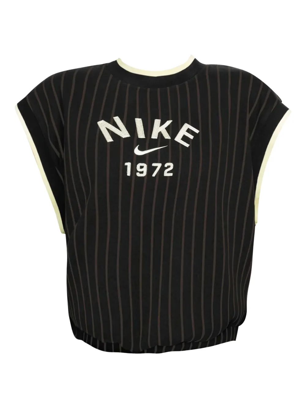 Nike Gestreepte top met geborduurd logo Zwart