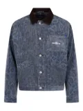 Awake NY NY leopard-print denim jacket - Blue