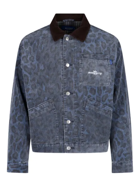 Awake NY NY leopard-print denim jacket