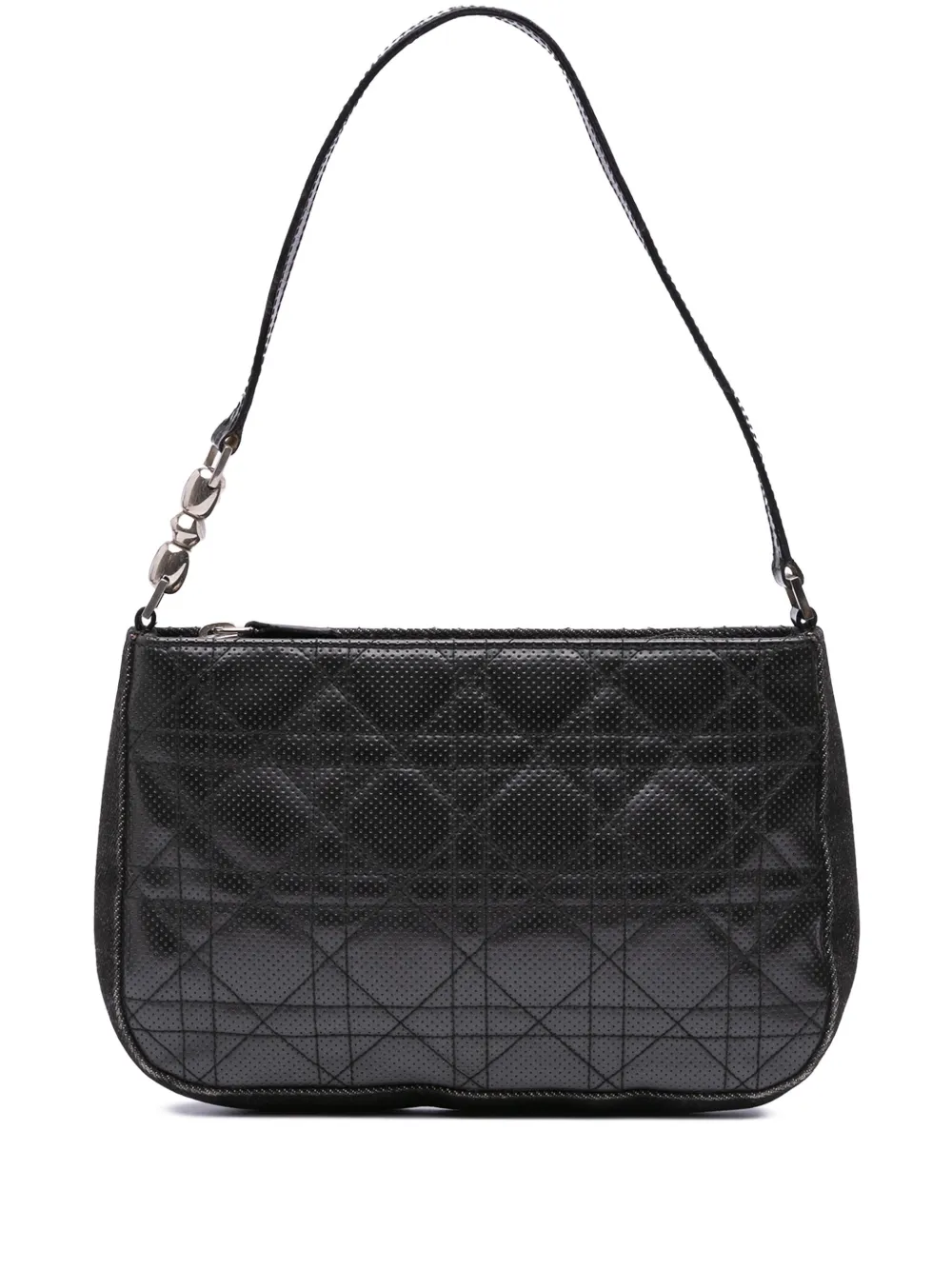 Christian Dior Pre-Owned 2001 パーフォレーテッド カーフスキン カナージュ ショルダーバッグ - ブラック Christian Dior Pre-Owned 2001 パーフォレーテッド カーフスキン カナージュ ショルダーバッグ - ブラック