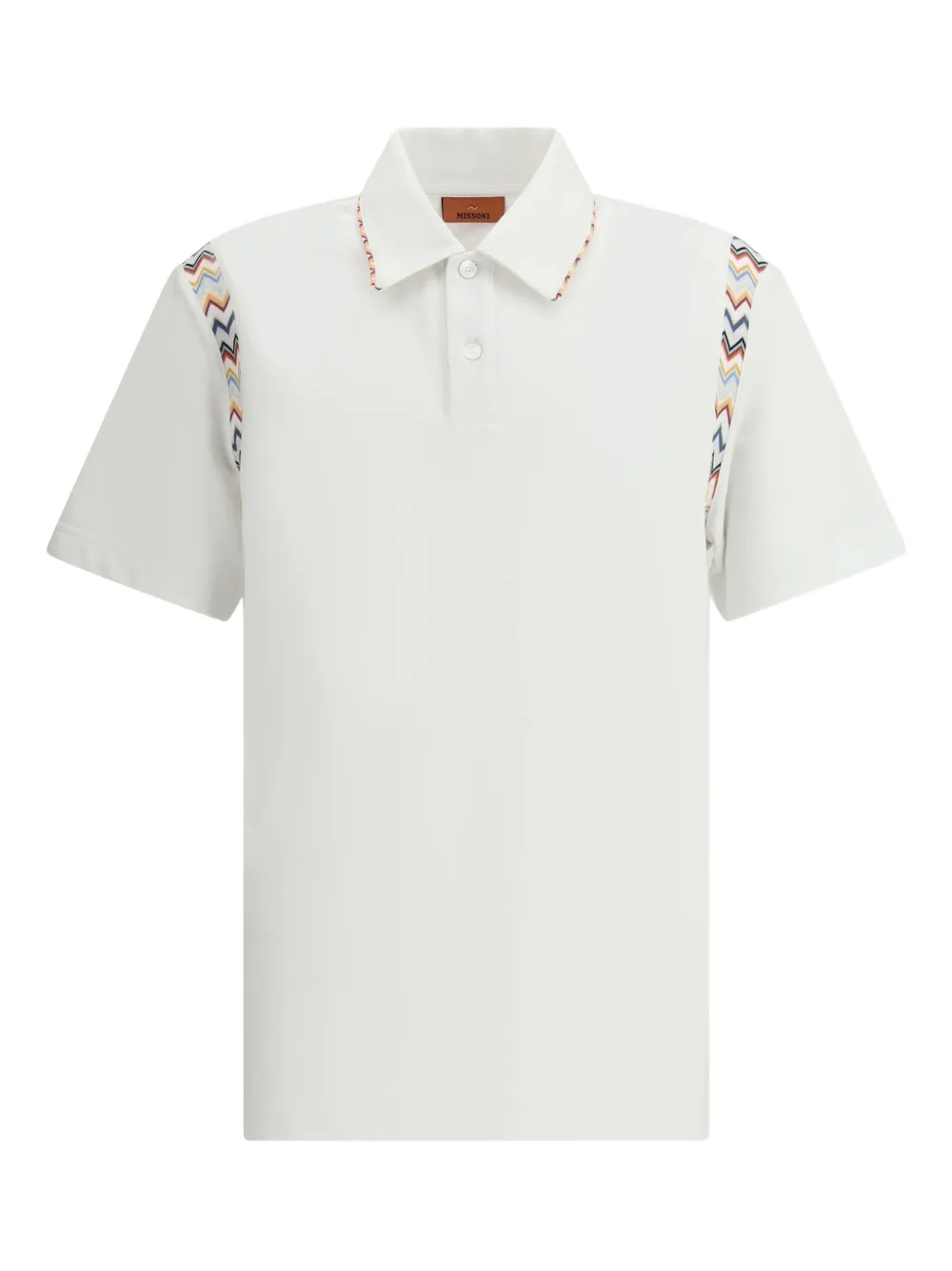 Missoni polo à bords à motif zigzag | blanc | Image 1