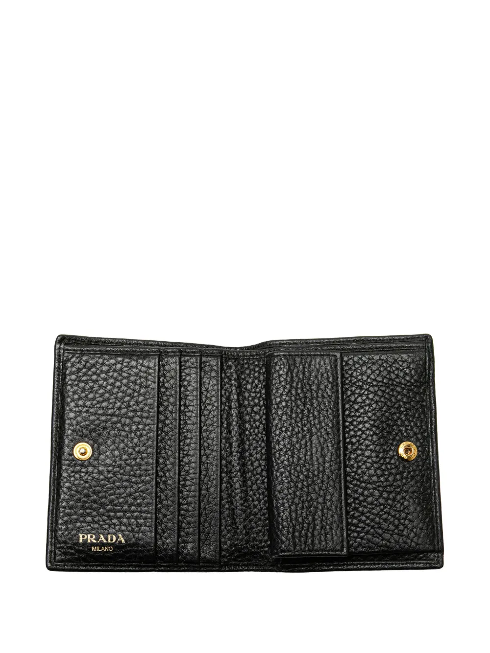 Pre-owned Prada 2000-2024 Vitello Grain Bifold Wallet Small Wallets