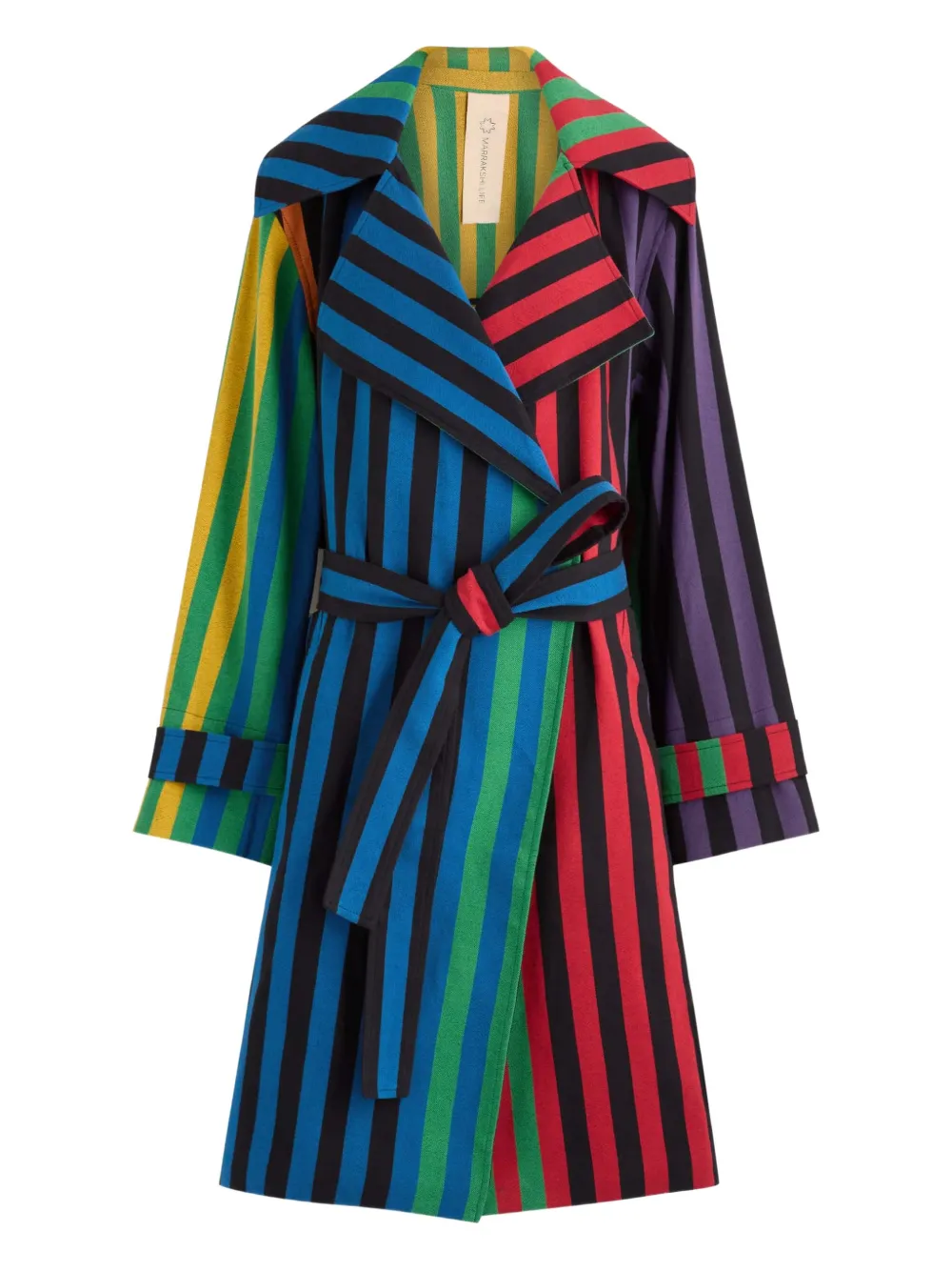 Marrakshi Life striped trench coat - Nero