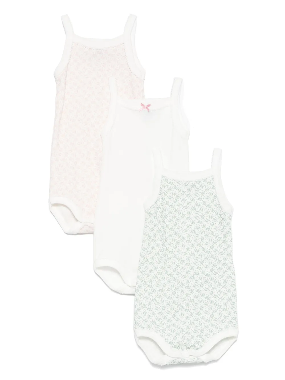 Petit Bateau Strampler mit Blumen-Print (3er-Set) | Rosa | Image 1