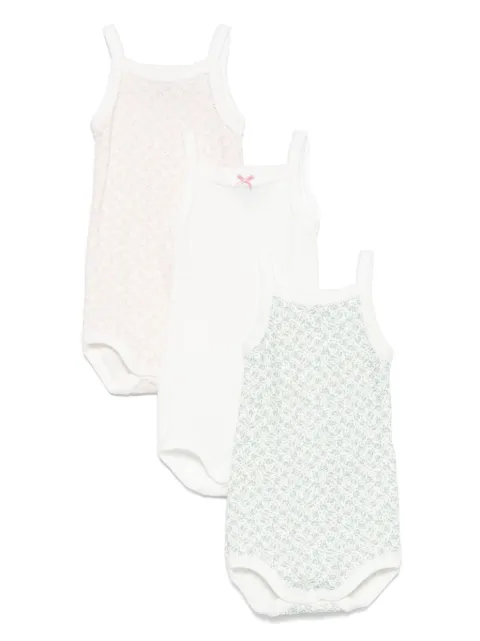Petit Bateau set de tres mamelucos con estampado floral
