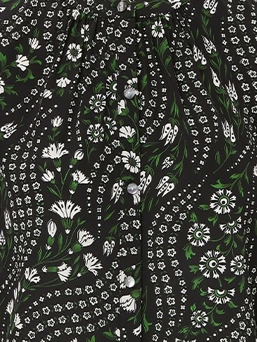 Veronica Beard Blusa a fiori Ashlynn con maniche a palloncino - Nero