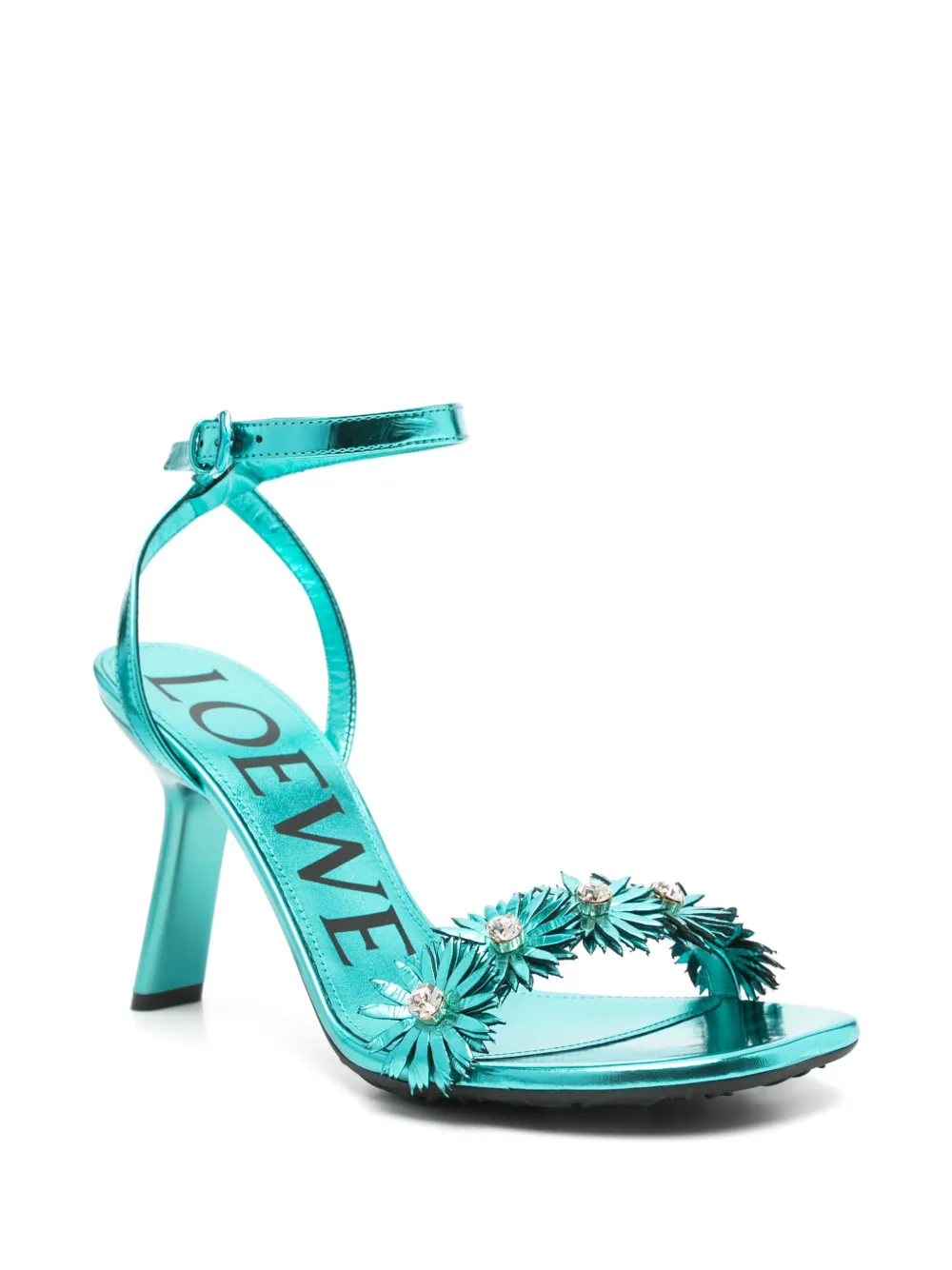 LOEWE x Paula's Ibiza 100mm floral-appliqué sandals | Heeled Sandals | Image 2