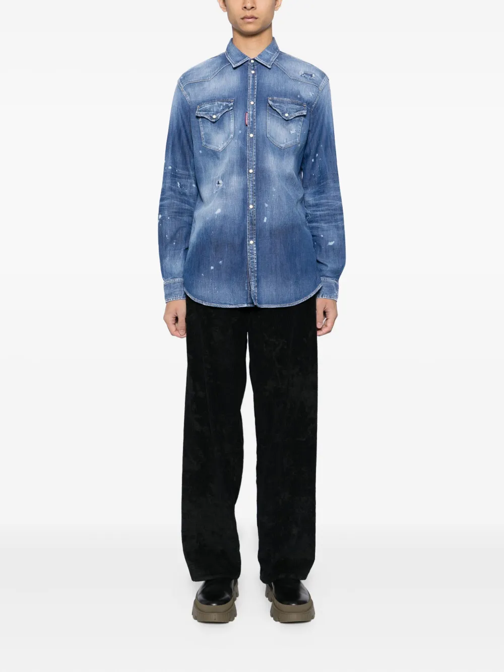 DSQUARED2 Dan Western shirt Blauw