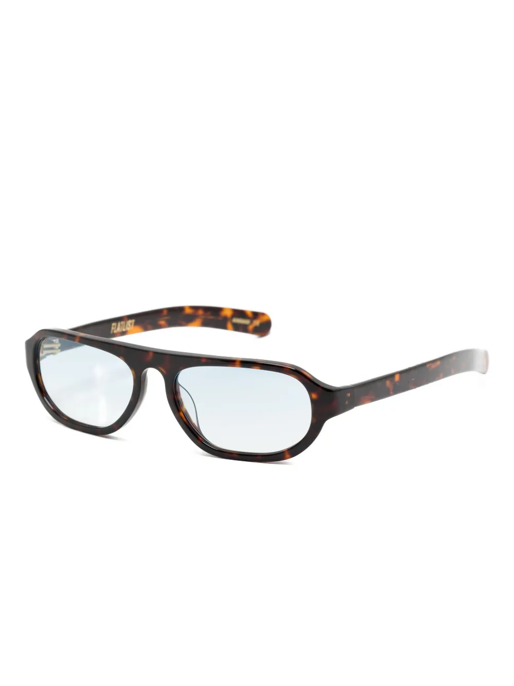FLATLIST Penn zonnebril met ovalen montuur en schildpadschild-effect Bruin
