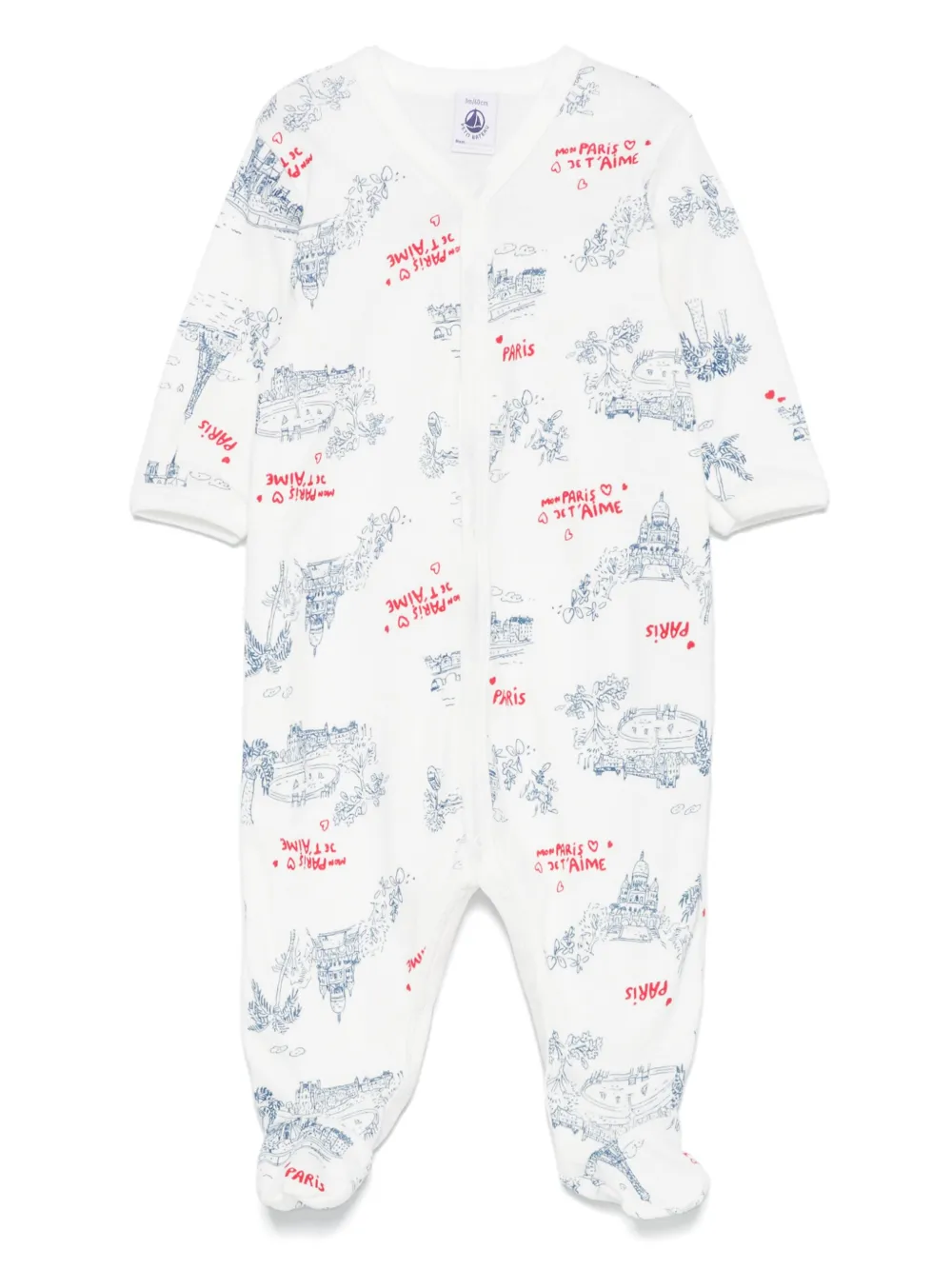 Petit Bateau pijama de algodón | blanco | Image 1